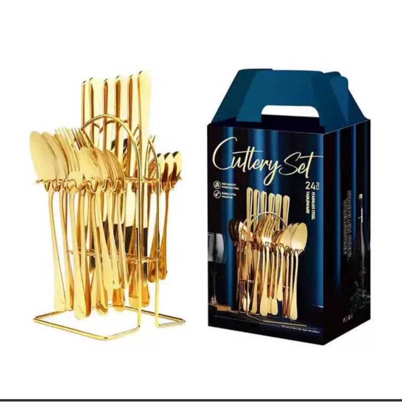 GARANSI (COD) AVELINE SENDOK SET SULTAN / SENDOK GOLD / EGG SPOON GOLD / STAINLEES STEEL / SENDOK