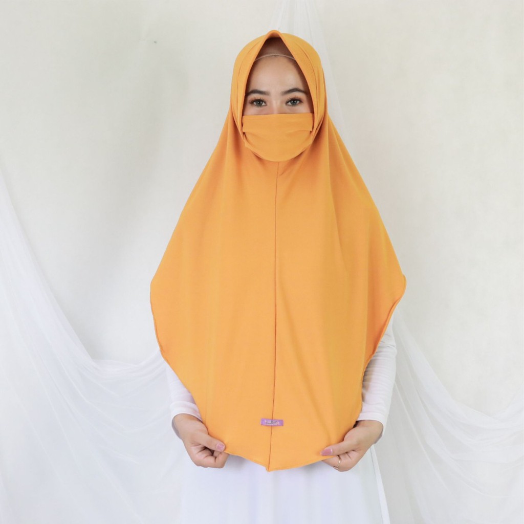 Kerudung Khimar Hijab Instan Jersey Polos Pet Zaina Masker Standar By Kalisha