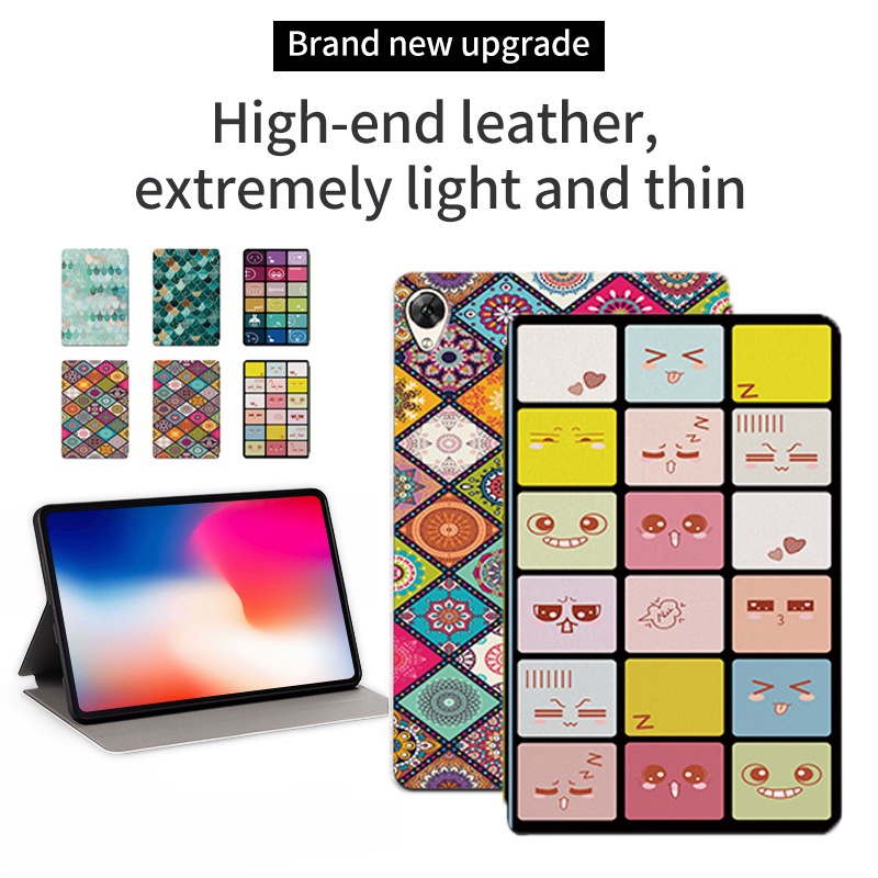 Flip Case Untuk Huawei MatePad 10.8 (2020) SCMR-W09 SCMR-AL00 Tablet Stand Cover MediaPad M6 10.8 (2019) SCM-AL09 Fashion Fancy Color Lattice Series Casing Kulit