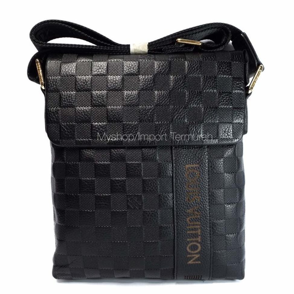 Paling Murah Tas Selempang Kulit Asli Pria Branded Import Lv Lt505 Black