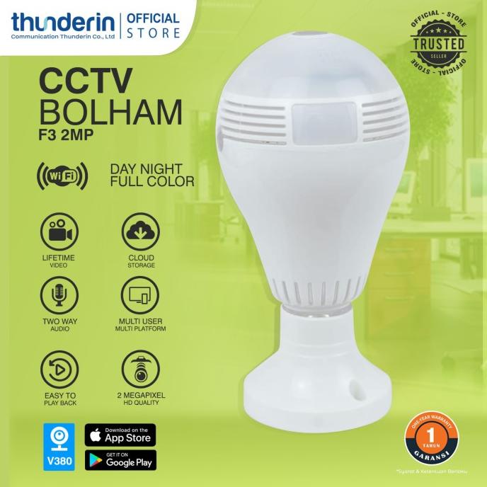 Thunderin Kamera CCTV WIFI Bohlam IP Camera Lampu