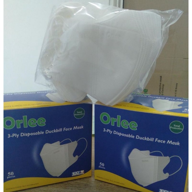 Masker Duckbill Orlee 3ply isi 50/box (emboss)