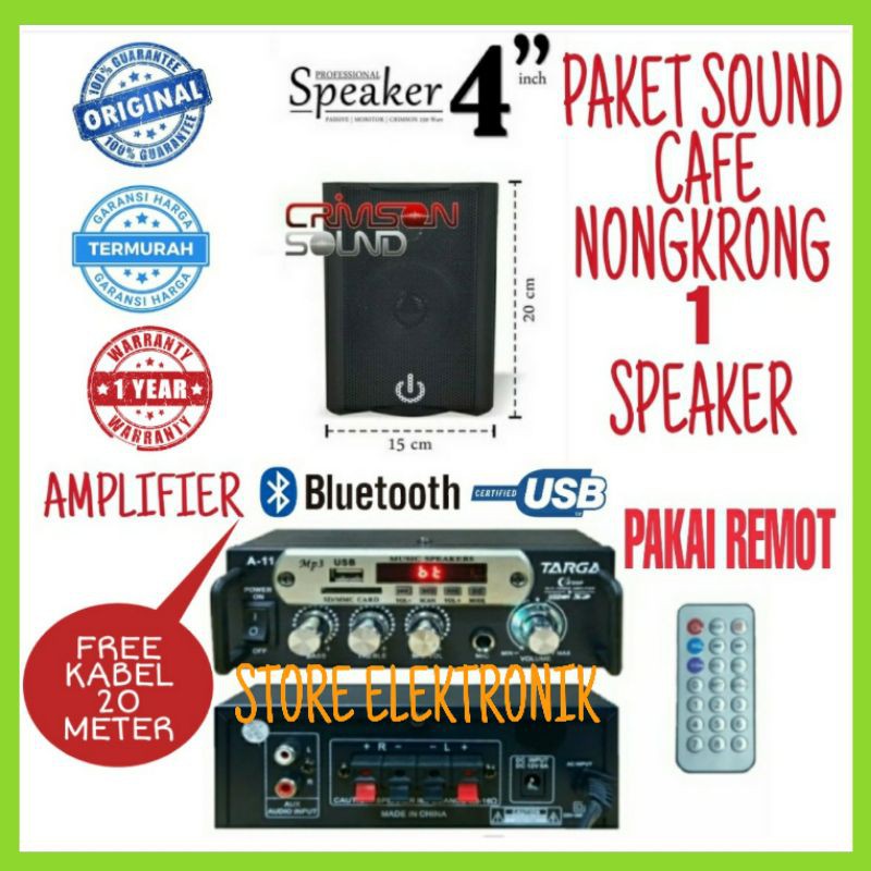 Paket 1 Speaker 4 inch Crimson Cr 402 Buat Ruangan Cafe Dan Kantoran