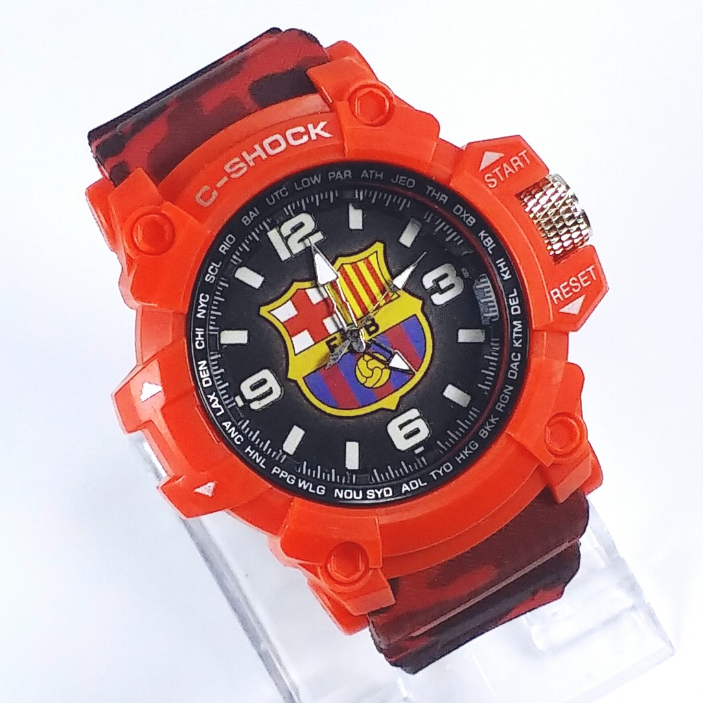 [LIMITED EDITION] JAM TANGAN BARCELONA STRAP ARMY MERAH