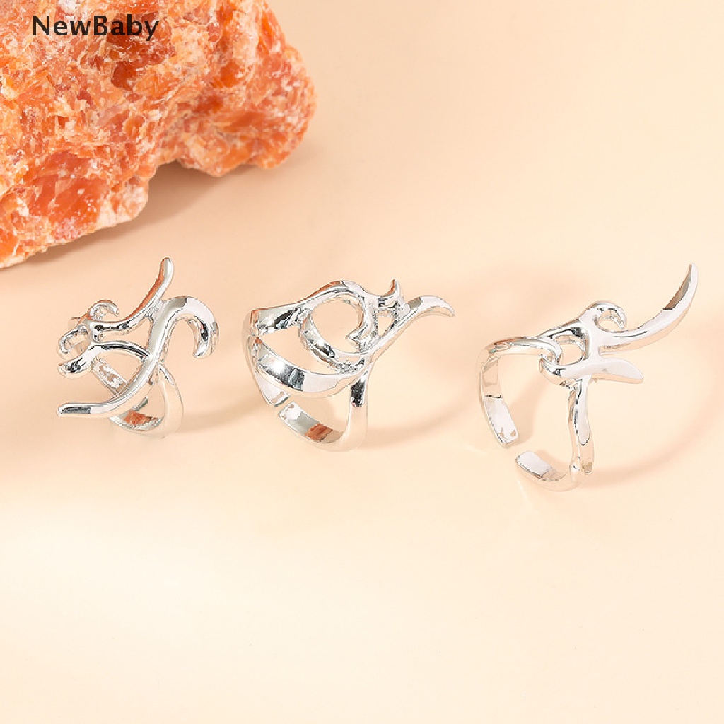 Newbaby 3pcs / Set Cincin Pelindung Ujung Jari Asimetris Gaya Punk Untuk Bayi