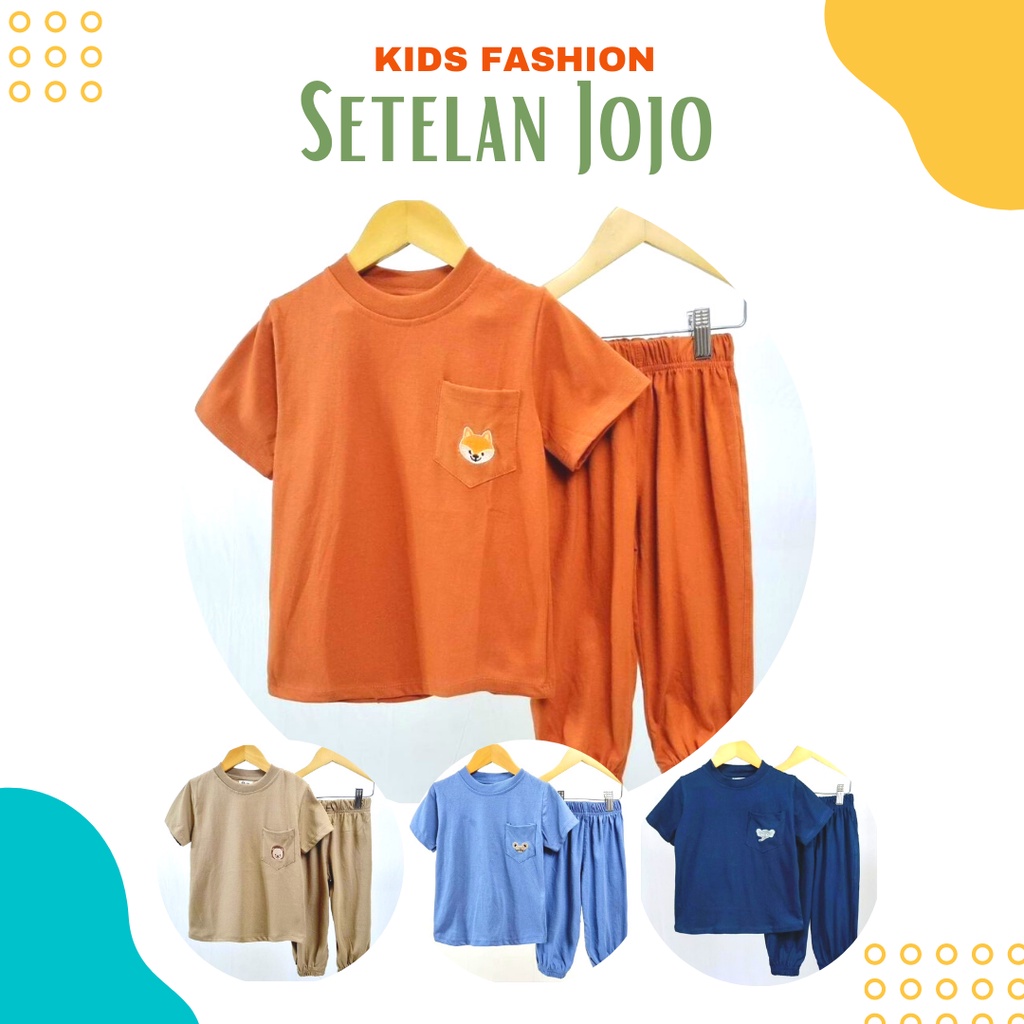 SET JOJO SETELAN ANAK SMILEE JOJO UNISEX WARNA COKLAT