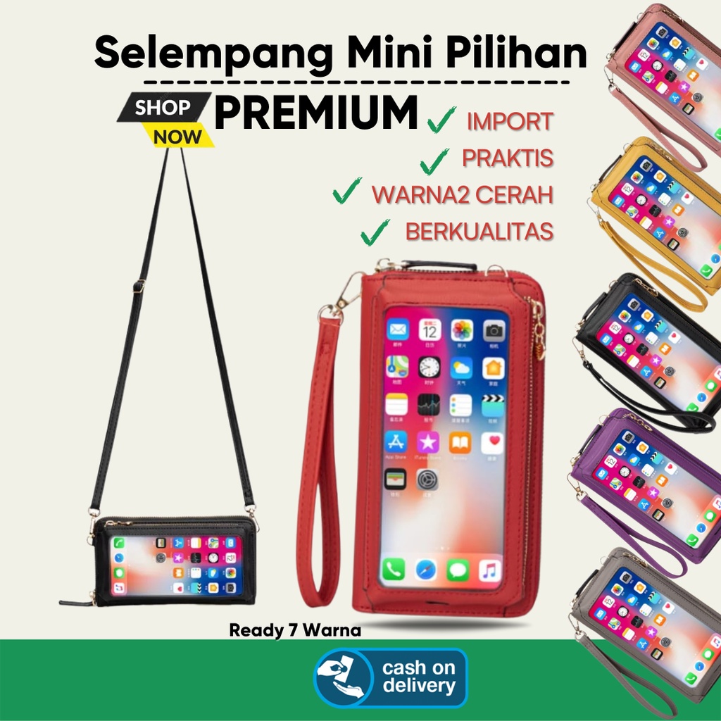Tas Mini Selempang Hp Wanita Korea Import Terbaru Dompet Sling Bag Slingphone Aesthetic Tali Panjang