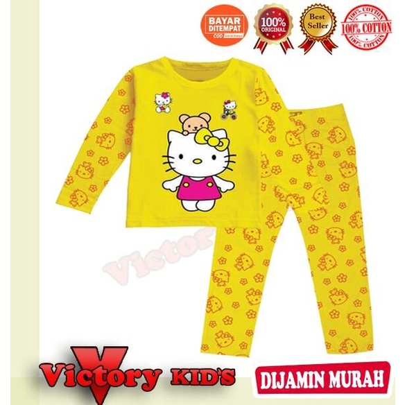 Victory kids setelan/piyama tangan panjang anak perempuan 1-10 thn