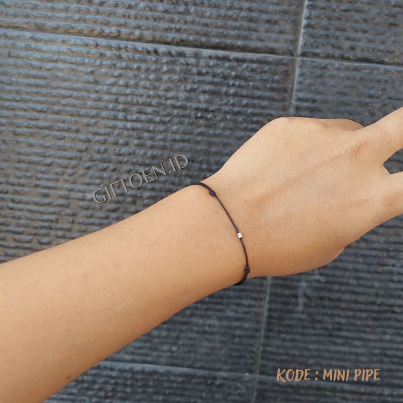 Gelang Hitam Tipis Aesthetic / Tiny Simple Cute / Gelang Pria wanita