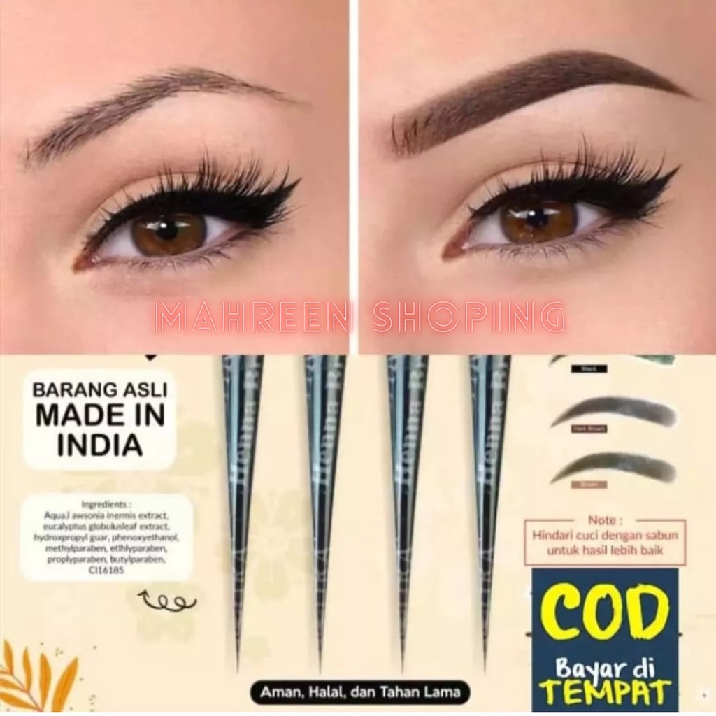 HENNA ALIS TAHAN LAMA / HENNA ALIS COKLAT DAN HITAM / SULAM ALIS / PENSIL ALIS / HENNA ALIS HALAL DA