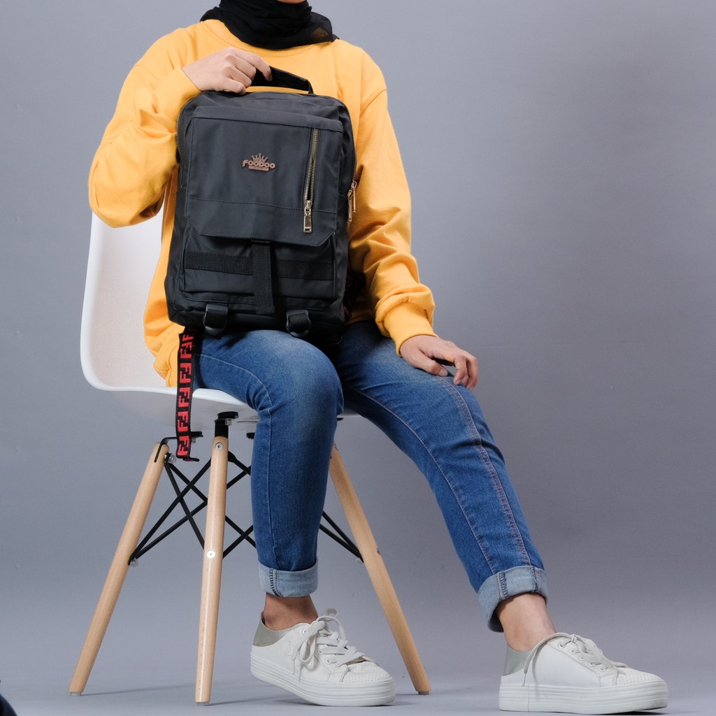 FOOBOO TAS RANSEL BACKPACK STYLISH  LAPTOP PRIA WANITA KOREA