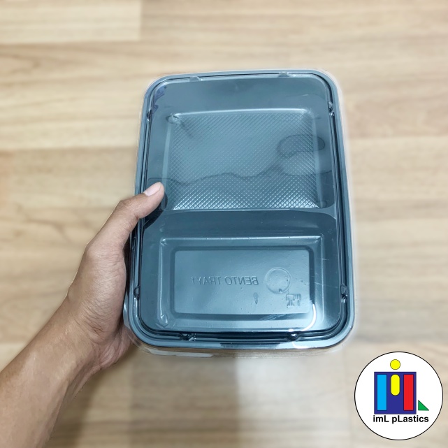 Tray Bento Sekat 2/Bento box/Lunch Box bento/Mika Bento Interpack - isi 50pcs