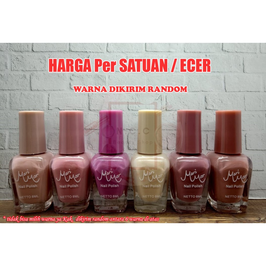 [SATUAN] * NCC *  Marimar Cat Kuku Kutek Warna Nail Polish - Nude Series And Glitter Series - Per 1 pcs