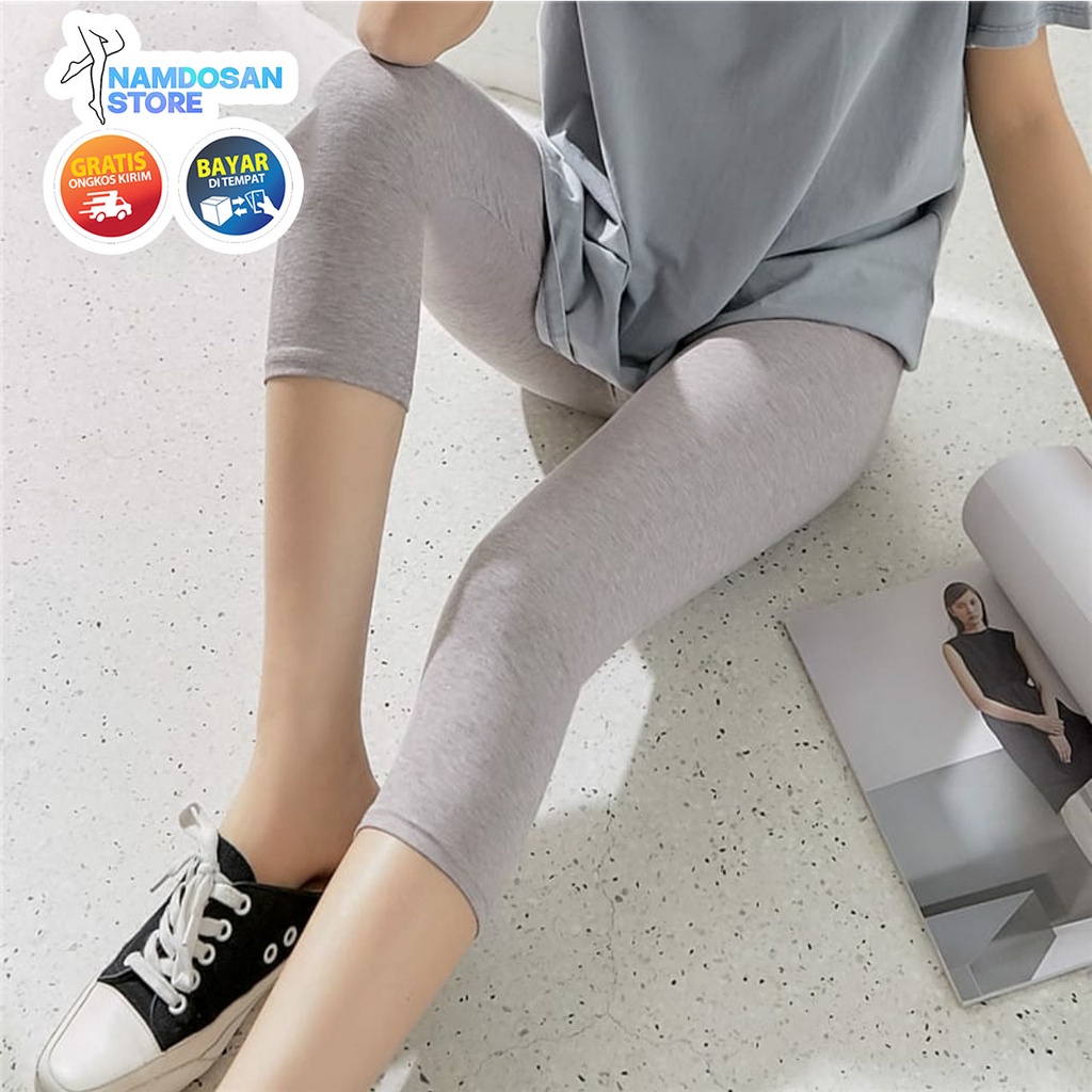 Leging Pendek Wanita Bahan Kaos Standar &amp; Jumbo - Celana Dalaman Ketat Sport