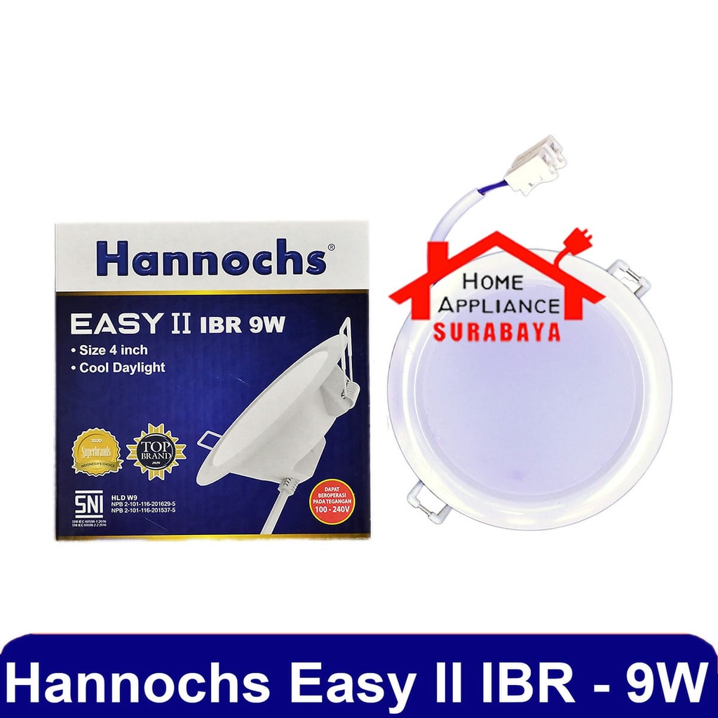 Lampu Downlight LED Bulat Cool Day Light - Putih Hannochs Easy II IBR / Inbow 3W - 25W / 3 - 25 Watt