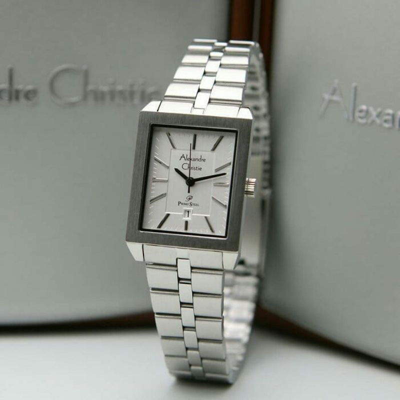 jam tangan wanita alexander cristie original ac1020 silver