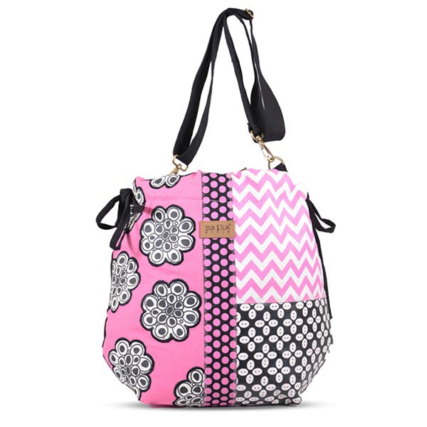 Tas Kanvas Satchel Bag Maika etnik MOKES PINK untuk Wanita