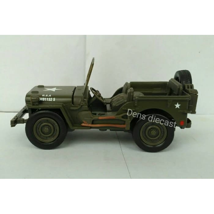CUCI GUDANG Miniatur mobil jeep willys skala1 32 Berkualitas