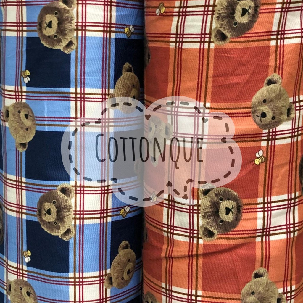 Kain Katun Jepang Motif Teddy Bear Lucu (min pembelian 2x klik)