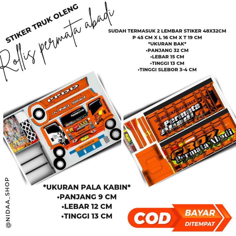 

Pola stiker pafercraft truk oleng A3+ chromo 48×32cm