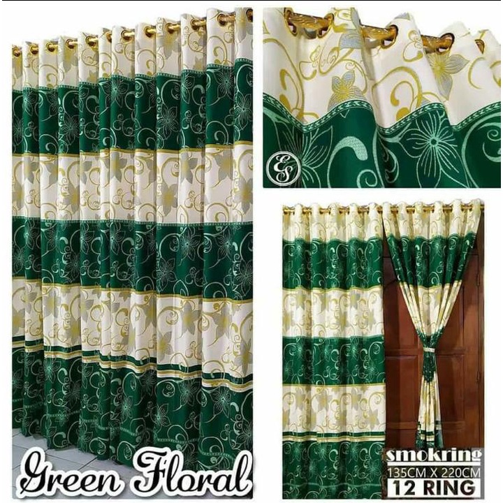 Gorden Emboss Smokring Motif Cantik 12 Lubang Ring Ukuran 135x230cm