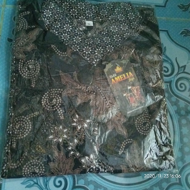 [ada Jumbo] Blus Davina Lawasan Daun #3 Batik Atasan Batik Modern Kerja Seragam Kantor Muslim