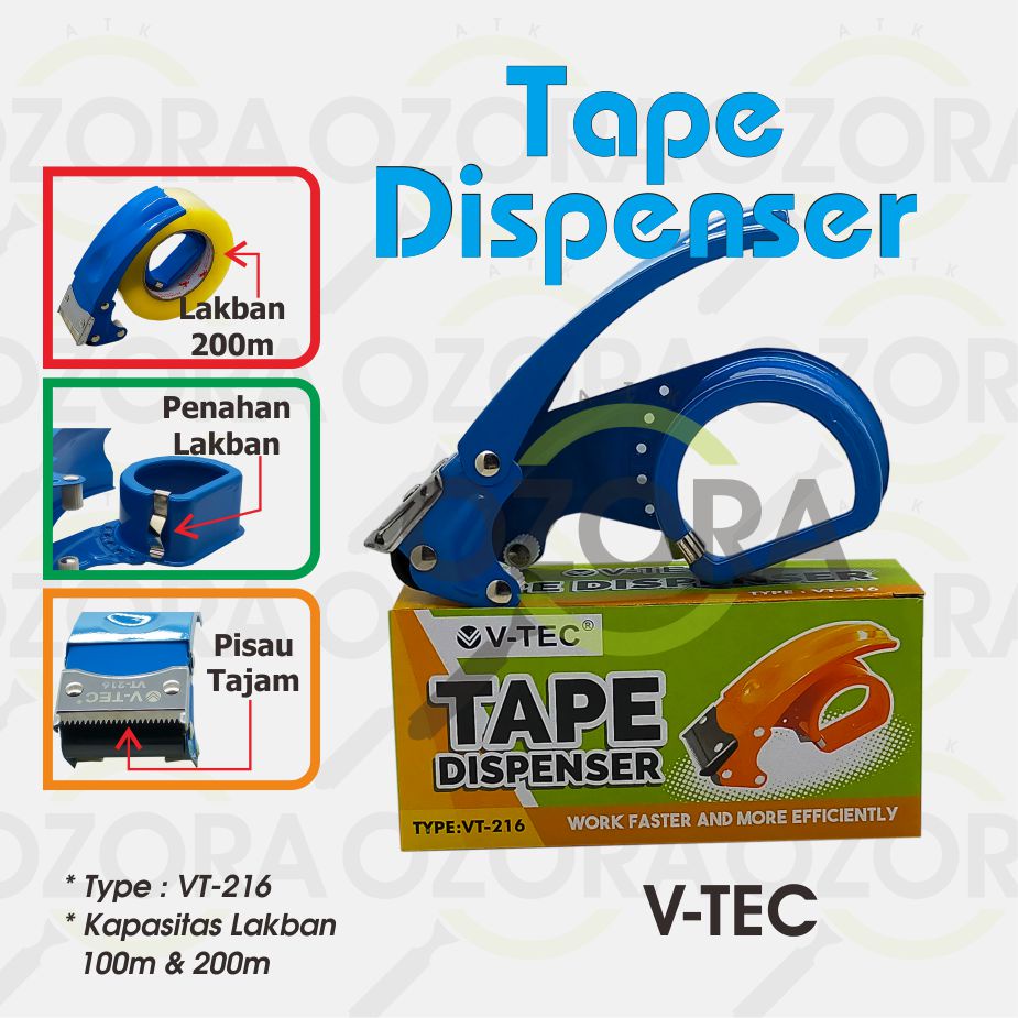 

Tape Dispenser V-Tec Cutter Pemotong Tempat Lakban 2 Inch