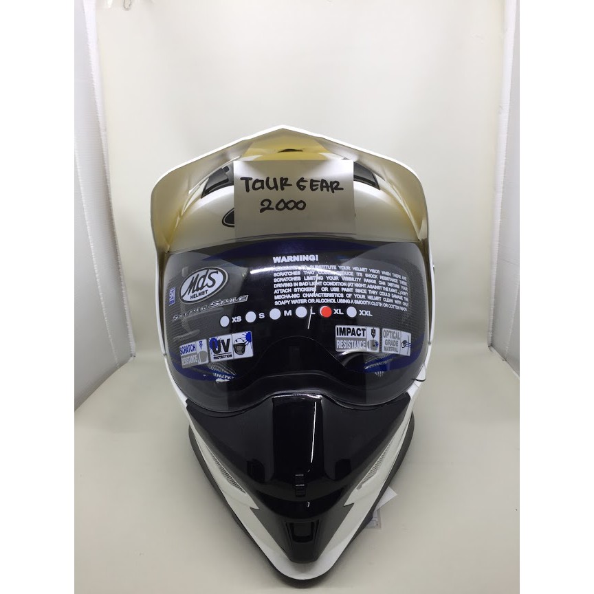 HELM SUPER MOTO HELM CROSS HELM MDS SUPER PRO SUPERPRO SOLID WHITE- L