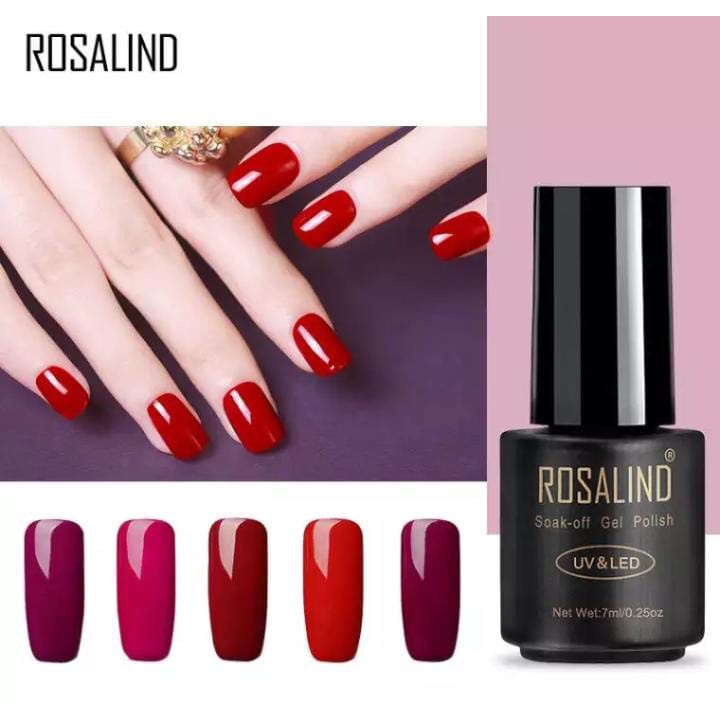 ROSALIND RED SERIES SOAK OFF UV GEL POLISH AHAN LAMA KUTEK GEL MERAH ROSALIND KUTEX GEL KUTEK KUKU NAIL ART