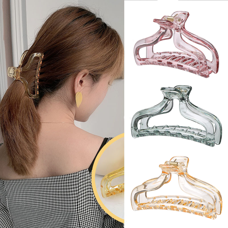 Fashion Colorful Acrylic Claws Clip Transparent Hair Clip Girls Big Shark Clip Women Headdress Hair Accessories