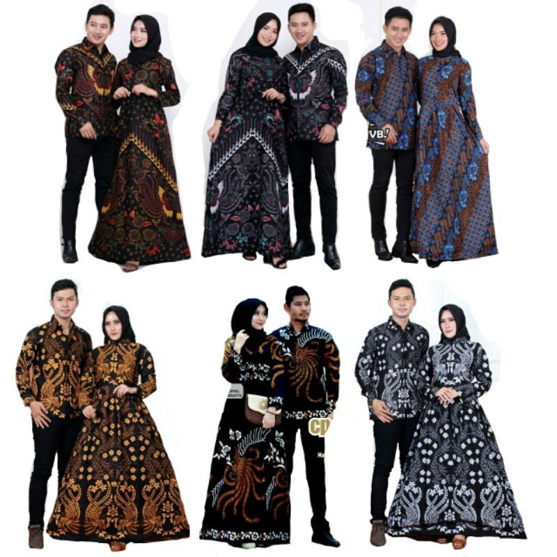 Batik Couple Gamis Couple Terbaru Dress Sarimbit Keluarga