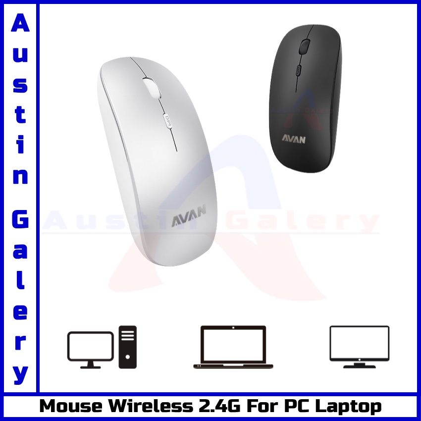 Mouse Wireless 2.4G Universal Mini Slim Design Untuk PC Laptop