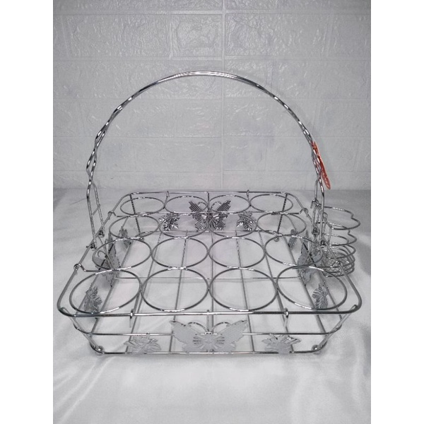 Rak Gelas Aqua Stainless isi 12 lubang dan 16 lubang NAKAMI