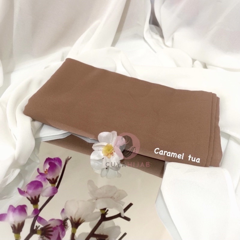 50+WARNA PASHMINA MALAY CERUTYBABYDOLL 180 X 75 Cm [PART 1] TERLARIS MURAH || CUYASHOP CUYAHIJAB SBY-Caramel