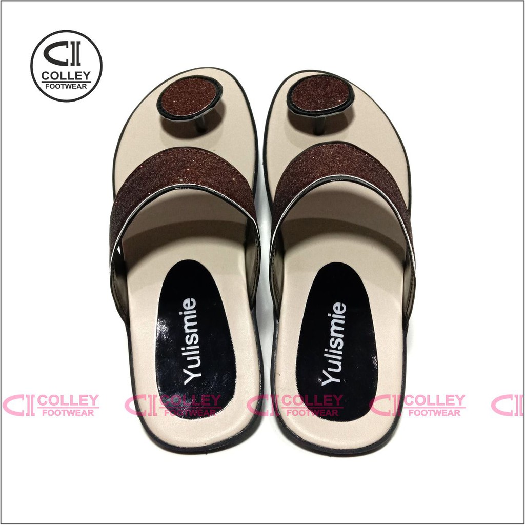 COD - SANDAL FLAT WANITA / JAMUR GLOSSY / SANTAI / GLOWING / FLT-SLW-032