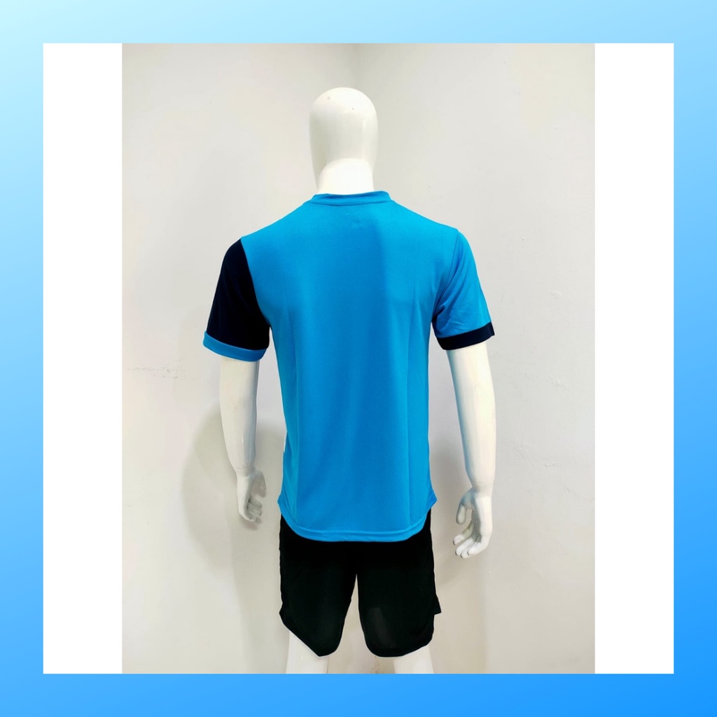 Kaos bulutangkis pria baju badminton dan celana jersey setelan wanita dewasa t-shirt outfit seragam jarsey kostum olahraga pakaian apparel sport jersy bulu tangkis casual jersi sudirman cup suit V138 navy polos