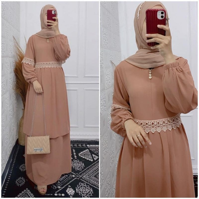 Gamis Malaysia gamis renda gamis syar'i gamis polos Gamis motif renda gamis ceruty
