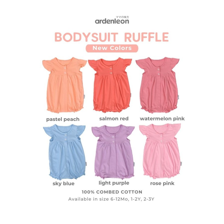 Arden Leon Bodysuit Ruffle / Jumper Bayi (1pcs/pack) Jumper Pendek