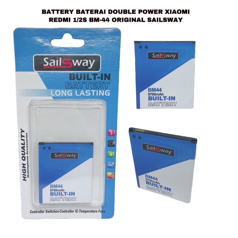 BATTERY BATERAI DOUBLE POWER XIAOMI REDMI 1 / 2 S BM-44 ORI SAILSWAY