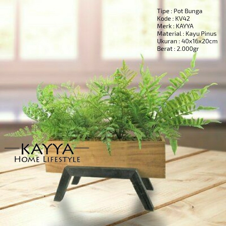 KV42 Pot Bunga Kaki Hexagonal / Pot bunga Kayu Serbaguna