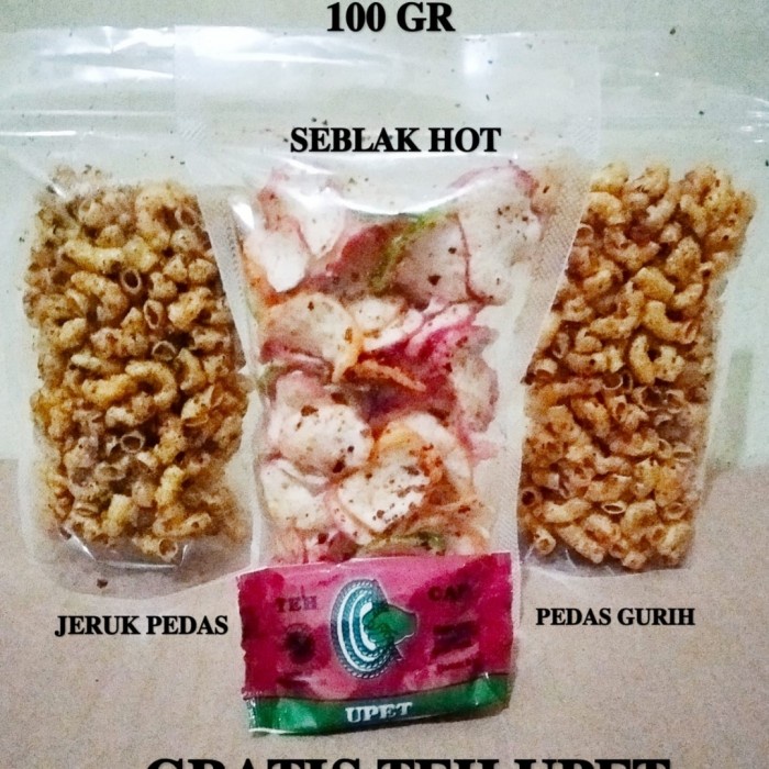 

PROMO Cemilan makaroni matang rasa pedas gurih 100gram ENAK GRATIS teh upet