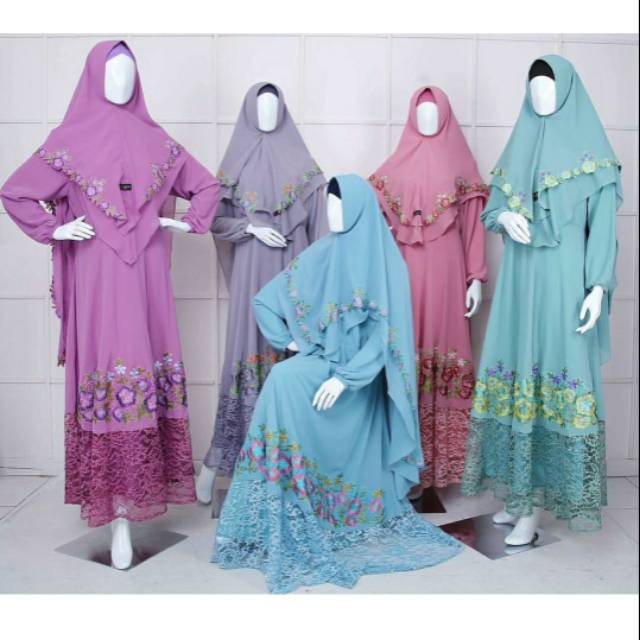 Gamis syari original by khadijah/soraya syari set khimar busui friendly