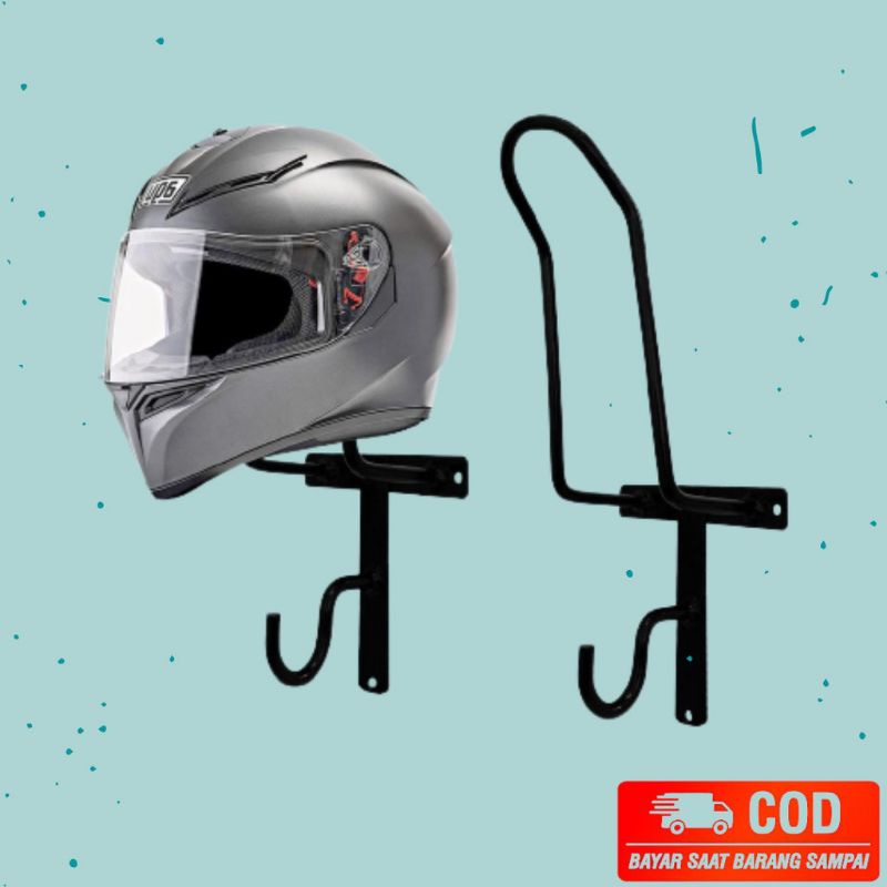NEW MODEL GANTUNGAN HELM / RAK GANTUNG JAKET DAN HELM / RAK DINDING TEMPEL