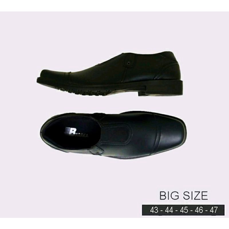 Pantofel Pria Big Size BA-03 Loafers Slipon Sepatu Formal Kulit Ukuran JUMBO 43-44-45-46-47Leather Hitam Murah, ORI