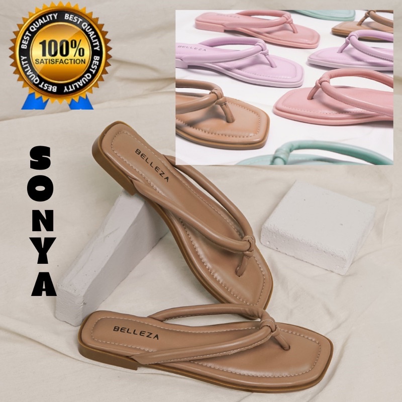 BELLEZA SONYA Sandal jepit Casual wanita teplek cewek kekinian sandal flat jepit