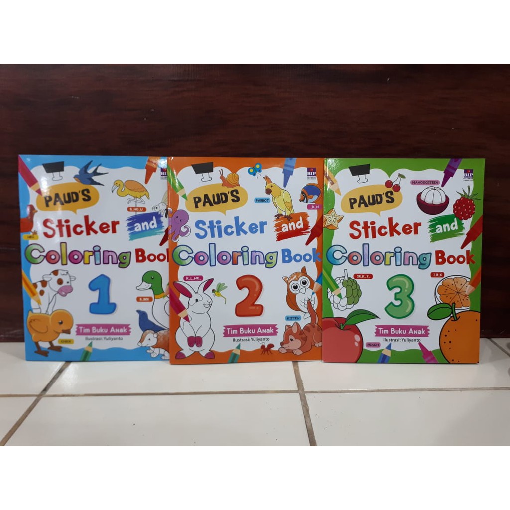 SERI PAUD`S STICKER AND COLORING BOOK/BUKU ANAK