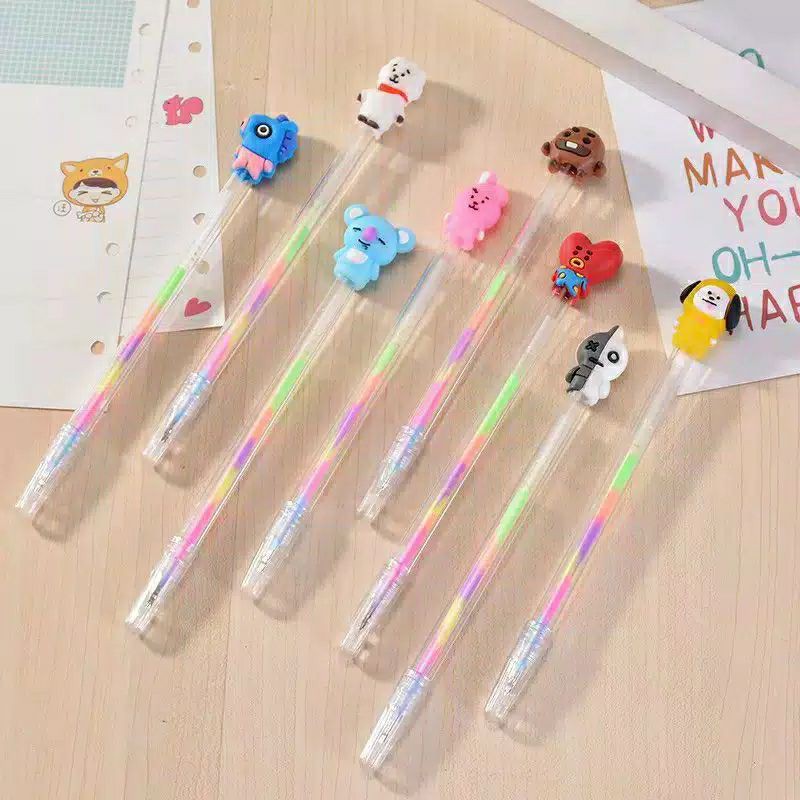 

Pena BT21/BTS Warna-Warni Multi Color Rainbow-Bolpen-Pen-Pulpen