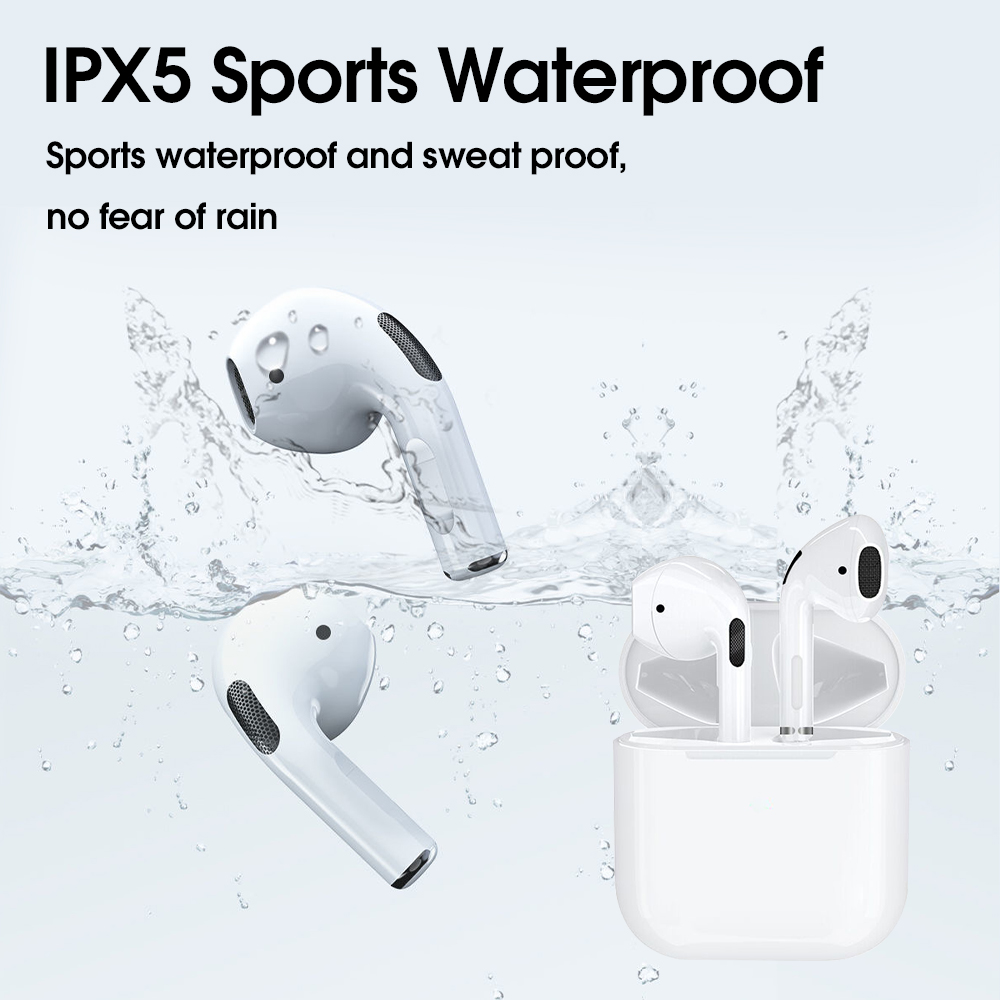 TWS Pro 4 Headset Bluetooth 5.1 True Wireless Earphone 9D HiFi Stereo Sound Volume Control With Mic Garansi 3 bulan