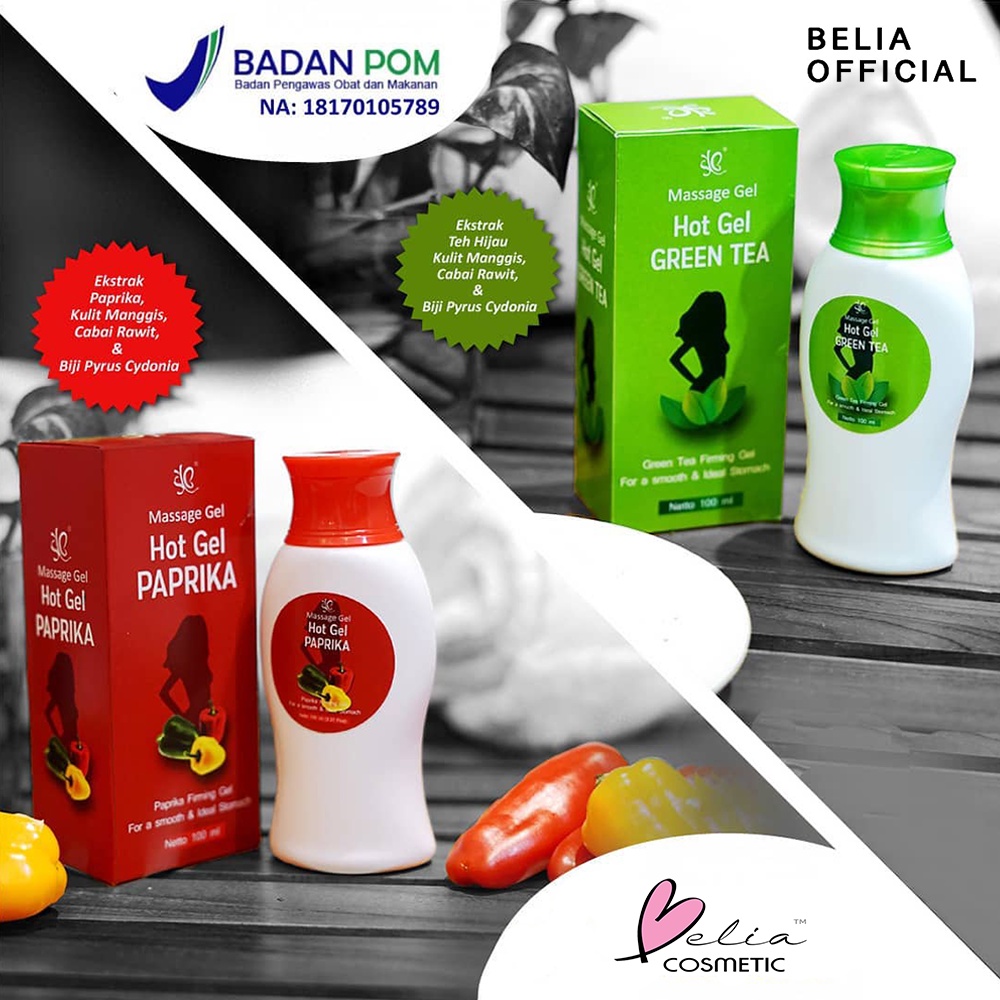 ❤ BELIA ❤ SYB Hot Gel Green Tea | Paprika | Hot Gel | Penghilang Lemak Badan (✔BPOM)