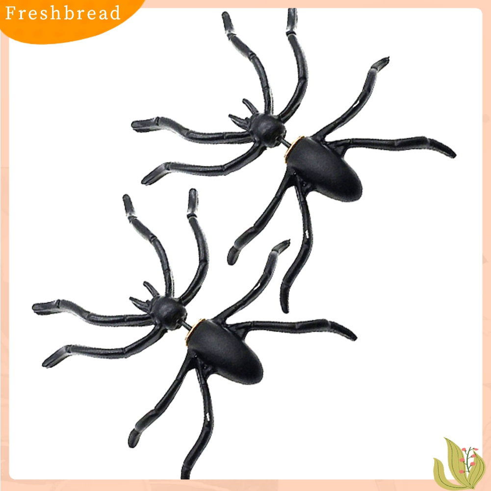 Fresh| 1pc Anting Tusuk Bentuk Labalaba Gaya Gothic Punk Untuk Pesta Halloween